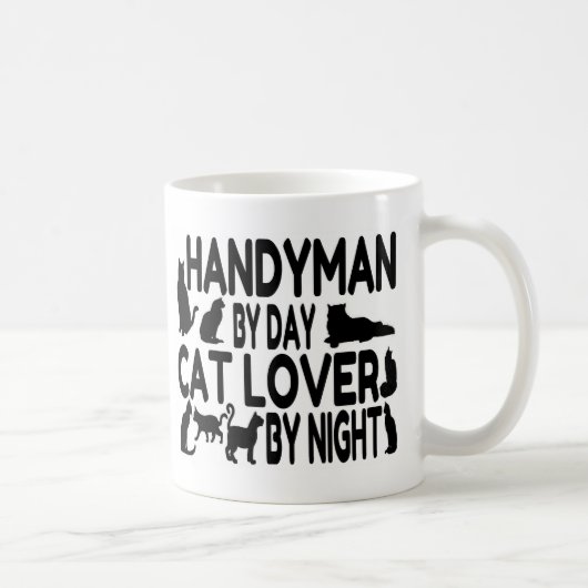 Handyman Cat Lover Koffiemok (Rechts)