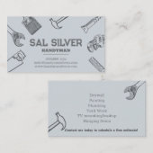 Handyman constructie gereedschappen zilver visitekaartje (Voorkant / Achterkant)