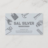 Handyman constructie gereedschappen zilver visitekaartje (Voorkant)