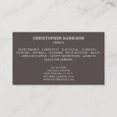 Handyman Constructie Reparatie Service Metaal Staa Visitekaartje (Achterkant)