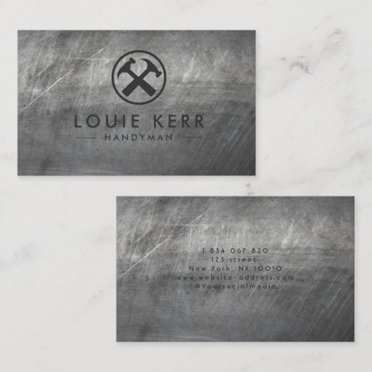 Handyman Constructie Timmerman Gereedschap Faux Me Visitekaartje (Voorkant / Achterkant)