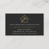 Handyman Construction Black Gold QR Code Visitekaartje (Voorkant)