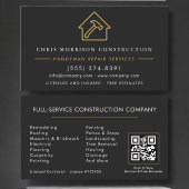 Handyman Construction Black Gold QR Code Visitekaartje