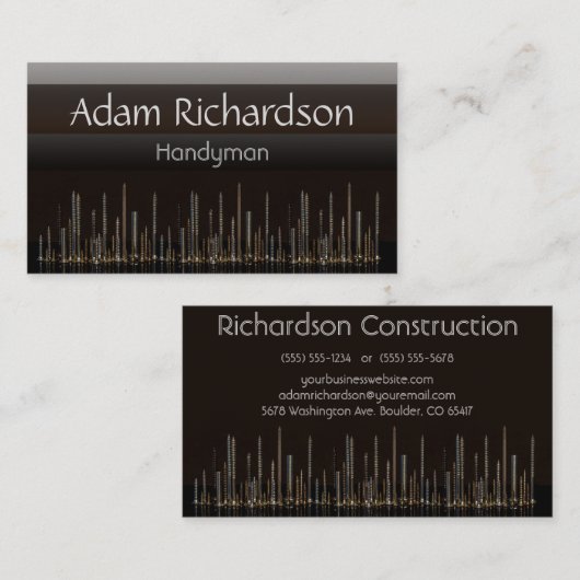 Handyman, Construction, Builder, Carpenter Visitekaartje (Voorkant / Achterkant)