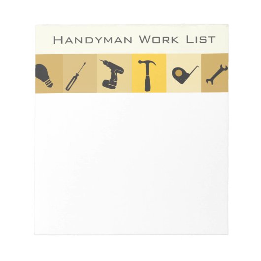 Handyman Construction Buildern Honey Do List Notitieblok (Voorkant)