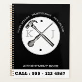 Handyman Construction Business Logo Black - Aangep Planner (Voorkant)