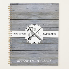 Handyman Construction Business Rustic Grey Wood Planner