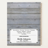 Handyman Construction Business Rustic Grey Wood Planner (Achterkant)