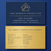 Handyman Construction Metal Gold Navy Blue  Visitekaartje
