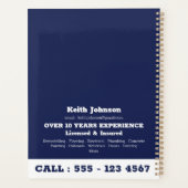 Handyman Construction Navy Blue Custom Appointment Planner (Achterkant)