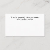 Handyman Construction Unieke nieuwe Visitekaartjes (Achterkant)