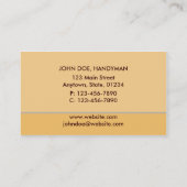 Handyman/Contractor/Carpenter Visitekaartje (Achterkant)