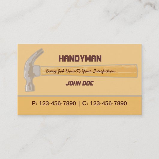 Handyman/Contractor/Carpenter Visitekaartje (Voorkant)