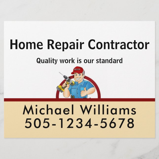 Handyman Contractor Home Repair Advertise Briefhoofd (Voorkant)