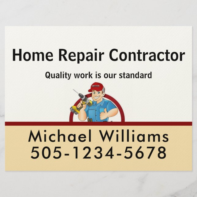 Handyman Contractor Home Repair Advertise Briefhoofd (Voorkant)