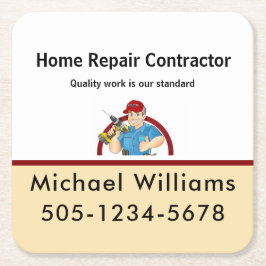 Handyman Contractor Home Repair kantoor Kartonnen Onderzetters