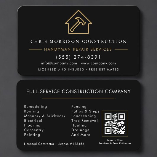 Handyman Contractor QR-code Visitekaartje
