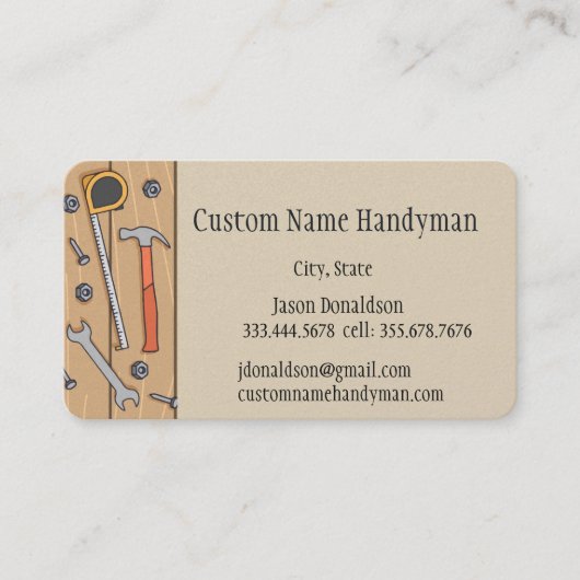 Handyman Custom Visitekaartjes (Voorkant)