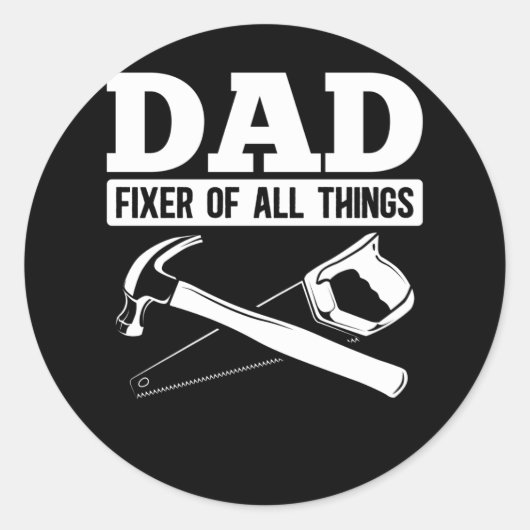Handyman Dad Repairman Father Ronde Sticker (Voorkant)