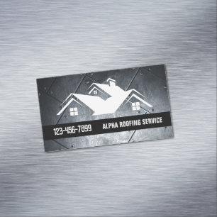 Handyman Dak Reparatie Bouw Roofer Dakbedekking Magnetisch Visitekaartje