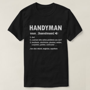 Handyman Definitie Papa Handyman Vaderdag T-shirt