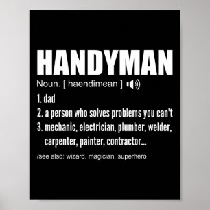 Handyman Definition T - shirts Funny Dad Handyman Poster