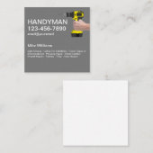 Handyman die een de handhulpmiddel van de machtsbo vierkante visitekaartje (Voorkant / Achterkant)