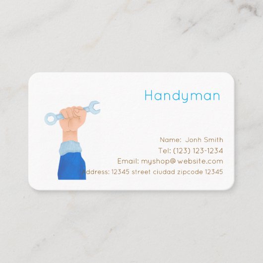 handyman diensten bewerkbare   visitekaart visitekaartje (Voorkant)