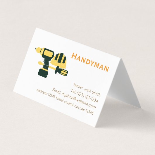 handyman diensten bewerkbare visitekaart visitekaartje (Voorkant)
