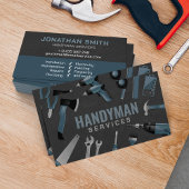 Handyman diensten blauw grijs gereedschap visitekaartje