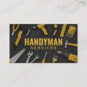Handyman diensten geel gereedschap grunge visitekaartje (Voorkant)