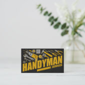Handyman diensten geel gereedschap grunge visitekaartje (Staand voorkant)