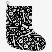 Handyman DIY Mister Fixit Hammer Nuts Bolts Tools Grote Kerstsok (Voorkant)