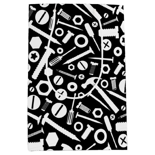 Handyman DIY Mister Fixit Hammer Nuts Bolts Tools Medium Cadeauzakje (Voorkant)