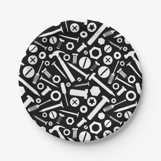 Handyman DIY Mister Fixit Hammer Nuts Bolts Tools Papieren Bordje (Voorkant)