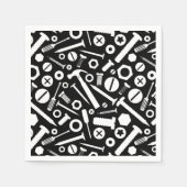 Handyman DIY Mister Fixit Hammer Nuts Bolts Tools Servet (Voorkant)