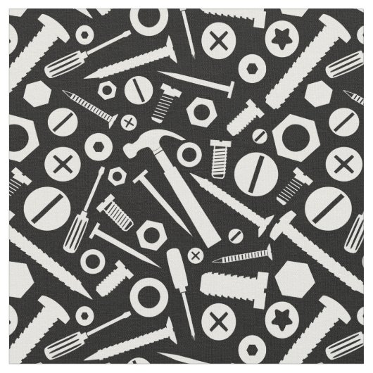 Handyman DIY Mister Fixit Hammer Nuts Bolts Tools Stof (Close Up)