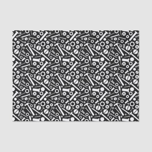 Handyman DIY Mister Fixit Hammer Nuts Bolts Tools Tissuepapier (Voorkant)