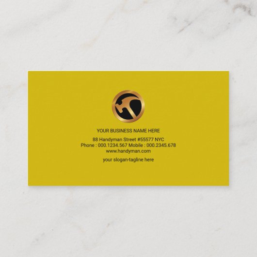 Handyman Driving Paint Special Service Placard Visitekaartje (Achterkant)