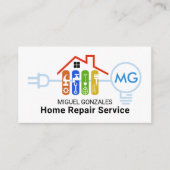 Handyman Electrical Circuit Home Remodeling Visitekaartje (Voorkant)