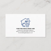 Handyman Electrical Circuit Home Repair Visitekaartje (Achterkant)