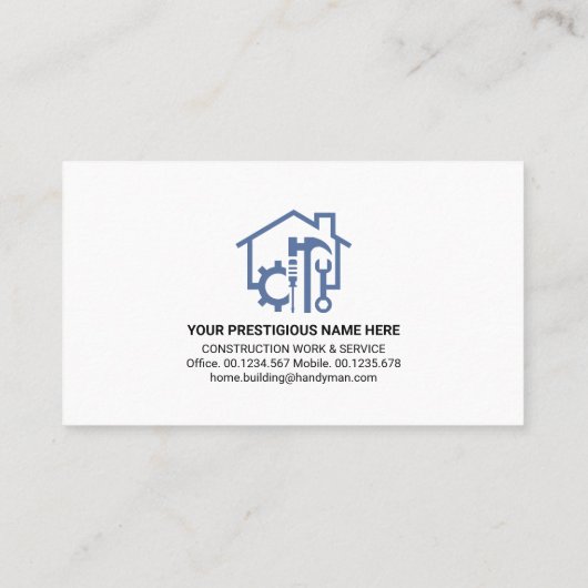 Handyman Electrical Circuit Home Repair Visitekaartje (Achterkant)