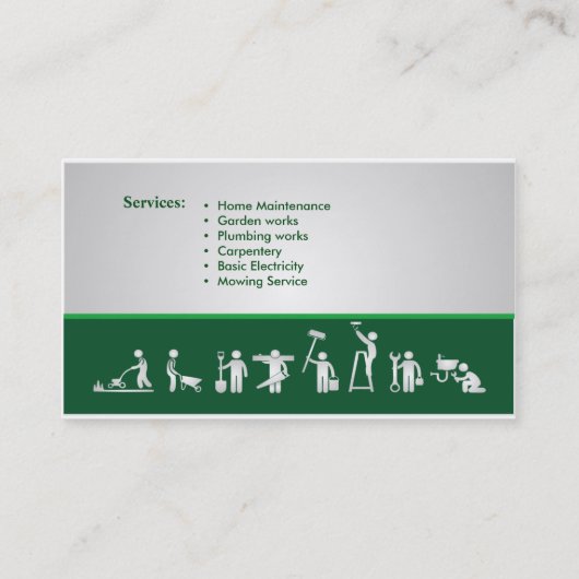 Handyman- en thuisonderhoud visitekaartje (Achterkant)