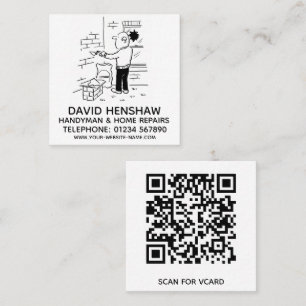 Handyman en thuisreparaties vierkante visitekaartje