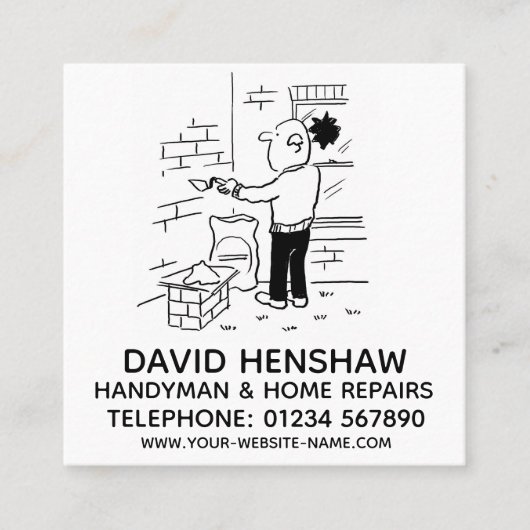 Handyman en thuisreparaties vierkante visitekaartje (Voorkant)