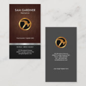 Handyman Fine Wood Grain Gold Hammer Logo Visitekaartje (Voorkant / Achterkant)