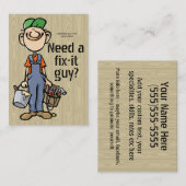 Handyman Fix-IT Carpenter Painter Job Zoeken Verdi Visitekaartje (Voorkant / Achterkant)