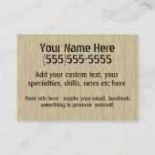 Handyman Fix-IT Carpenter Painter Job Zoeken Verdi Visitekaartje (Achterkant)