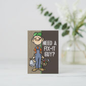 Handyman Fix-It Carpenter Painter Plumber Uniek Visitekaartje (Staand voorkant)