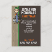 Handyman Fix-It Carpenter Painter Plumber Uniek Visitekaartje (Achterkant)